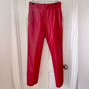 Vintage Italian Red Leather Pants